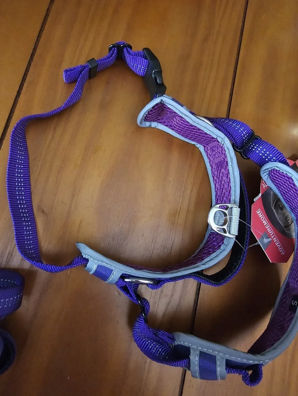 New size small Dog Halter harness & leash set( purple)